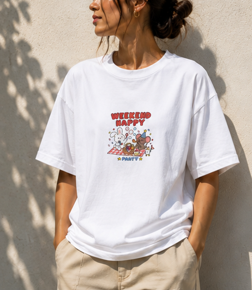 Weekend Happy Party Oversized T-Shirt